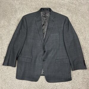 Lauren Ralph Lauren Blazer Mens 48R Silk Wool Gray Nailshead Sport Coat Jacket